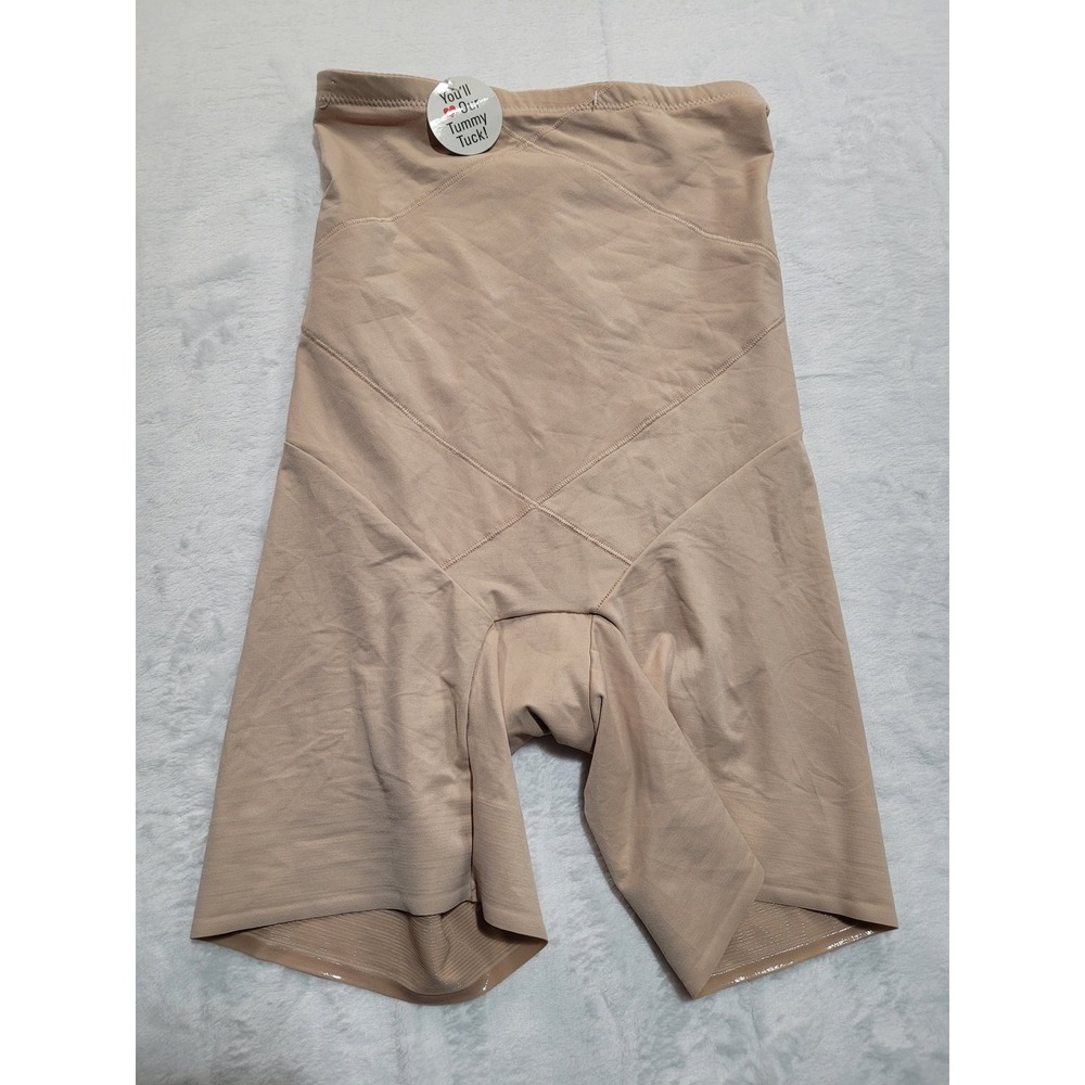NWT Cupid Shapewear Shorts Women Large Beige Tummy Tuck High Waisted Firm Contro